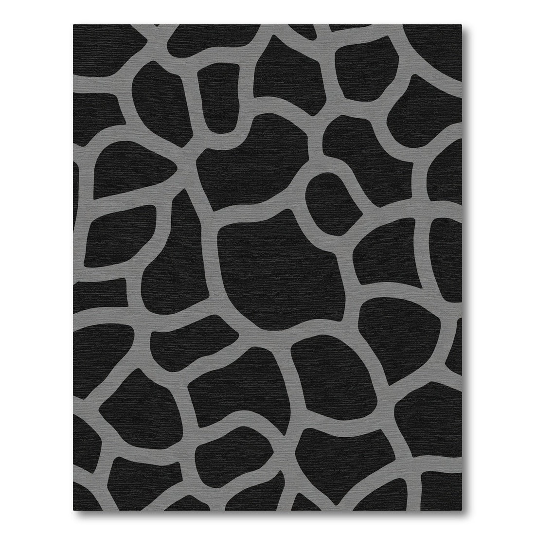 Gray Giraffe Spots Black Rug