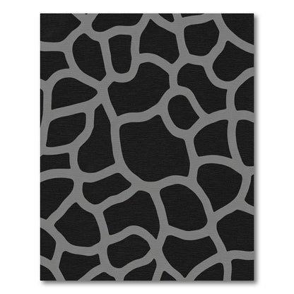Gray Giraffe Spots Black Rug