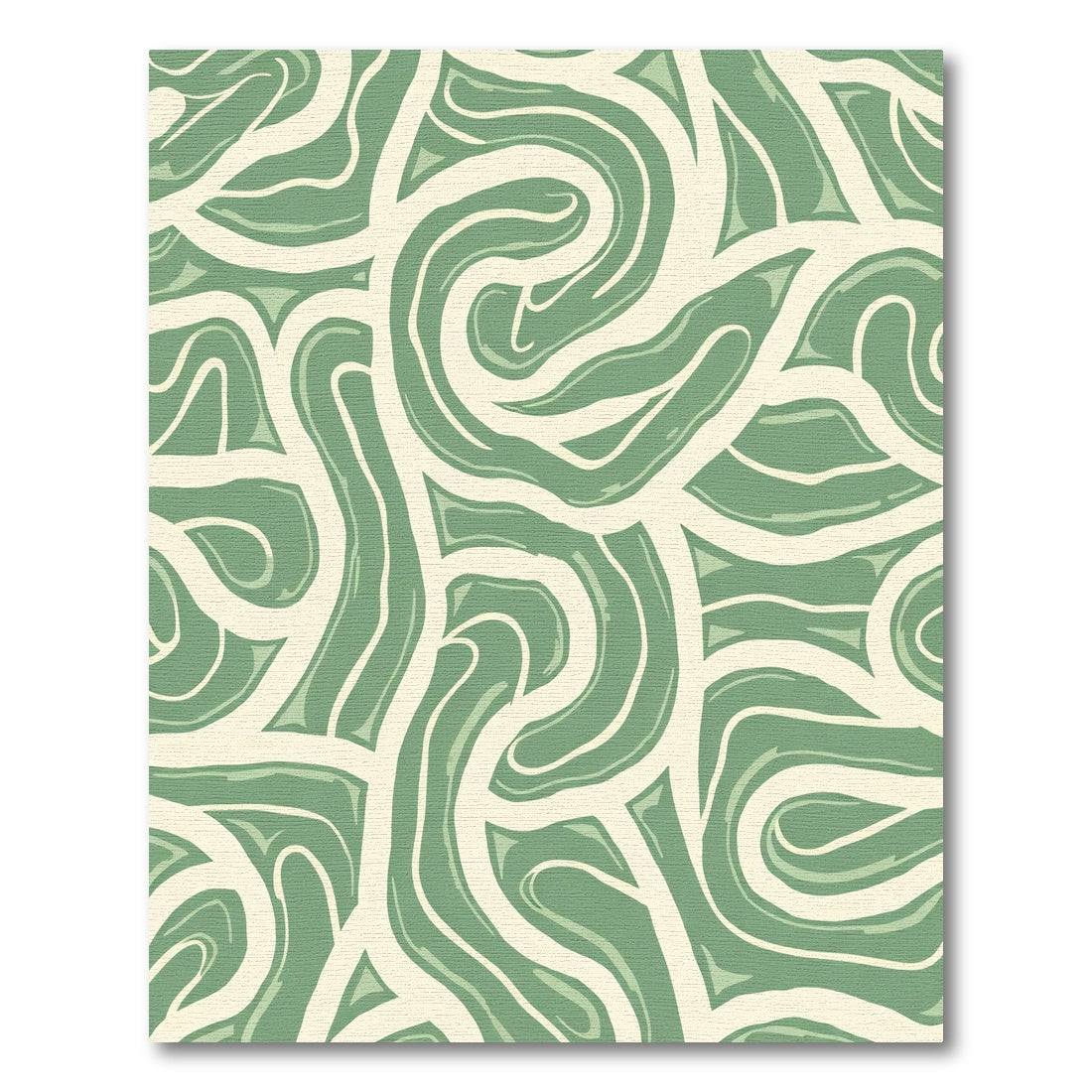 Sage Green Abstract Swirls Rug