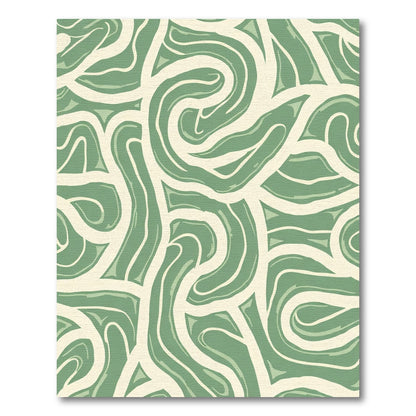 Sage Green Abstract Swirls Rug