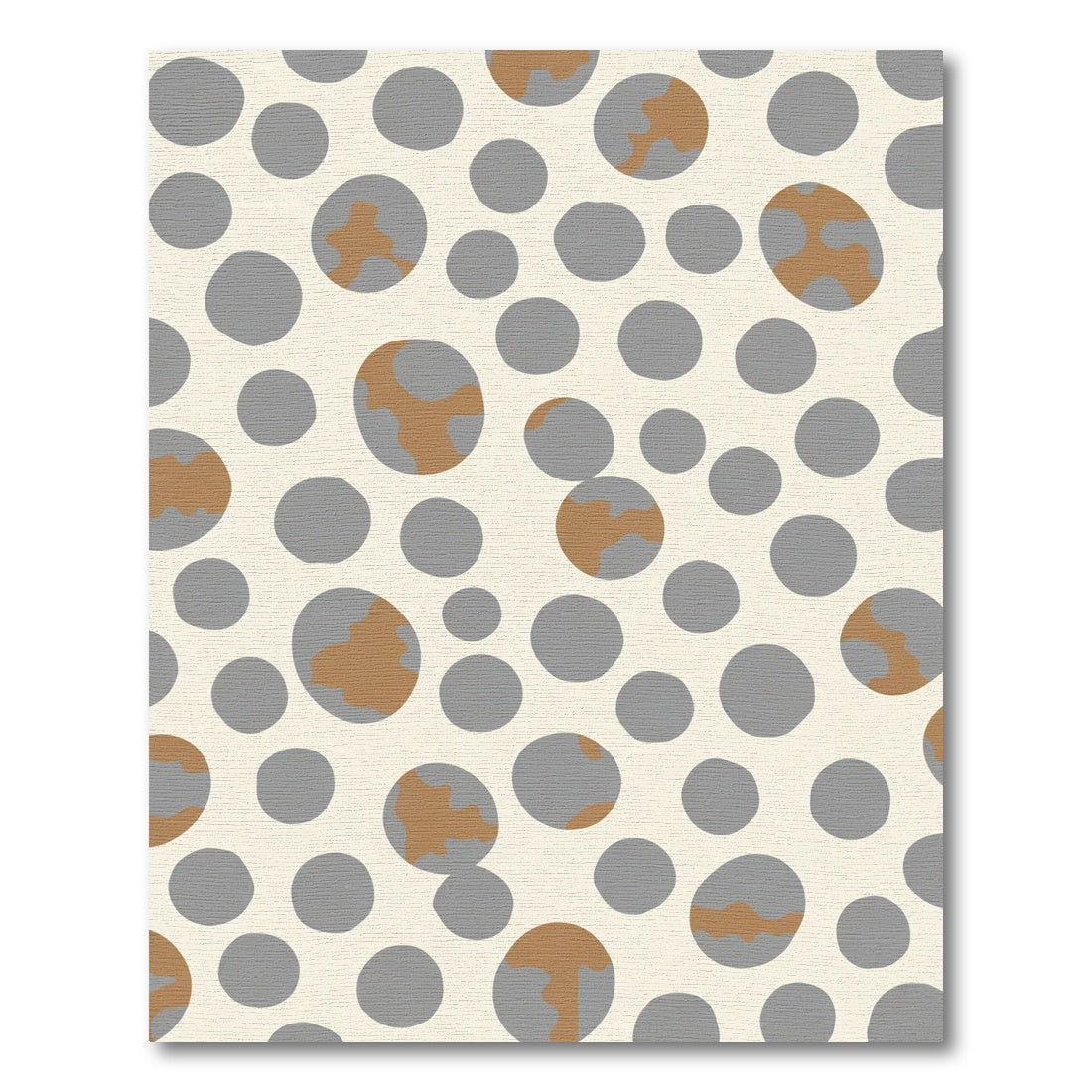 Gray and Tan Abstract Circles Rug