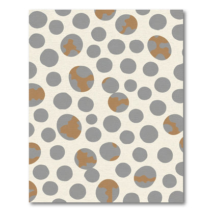 Gray and Tan Abstract Circles Rug