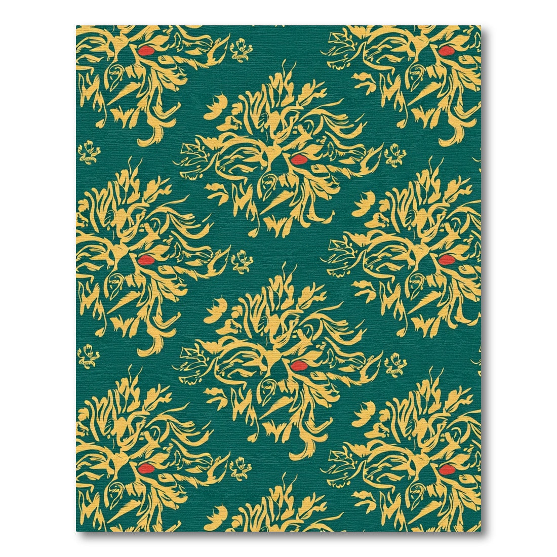 Golden Lion Medallion Teal Rug