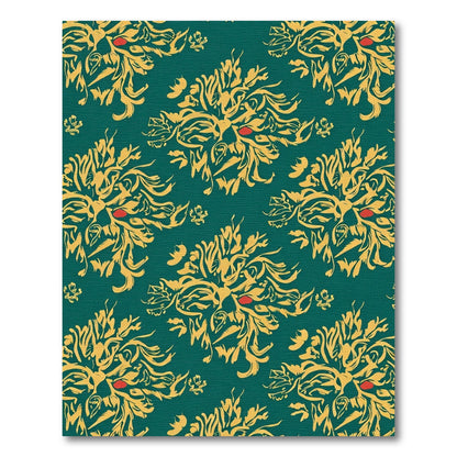 Golden Lion Medallion Teal Rug