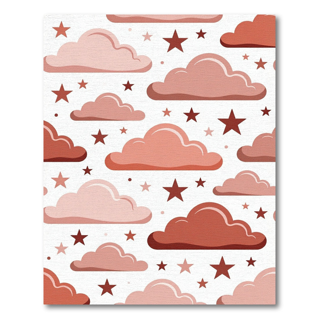 Blush Pink Clouds with Terracotta Stars Rug