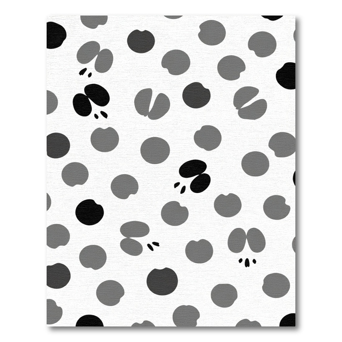 Monochrome Polka Dots Animal Footprints Rug
