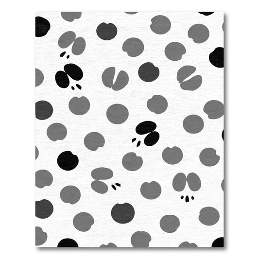 Monochrome Polka Dots Animal Footprints Rug