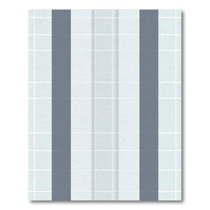 Subtle Gray Vertical Stripe Grid Rug