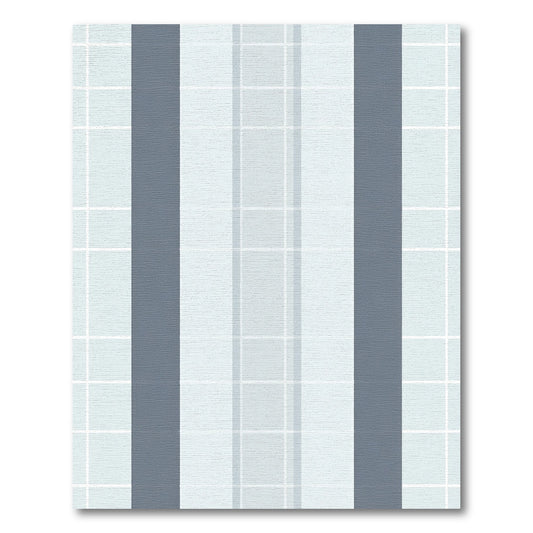 Subtle Gray Vertical Stripe Grid Rug