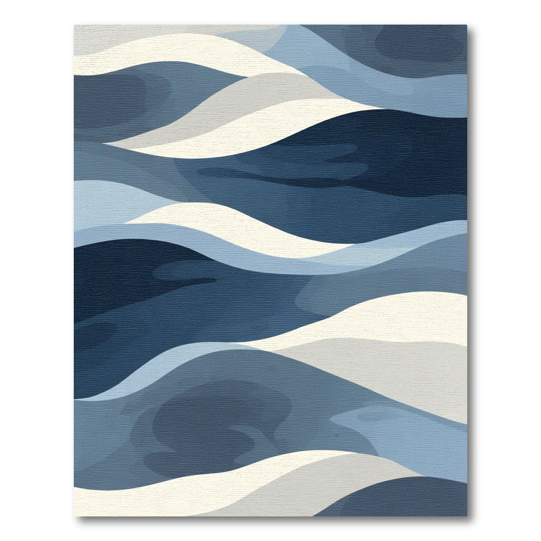 Abstract Blue Wave Layers Rug