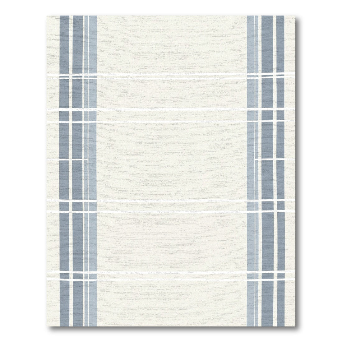 Classic Blue White Plaid Stripe Rug