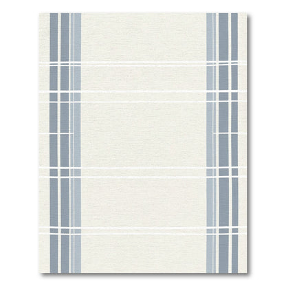 Classic Blue White Plaid Stripe Rug