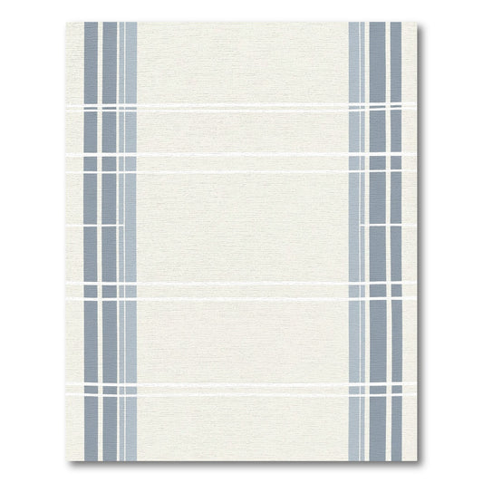 Classic Blue White Plaid Stripe Rug