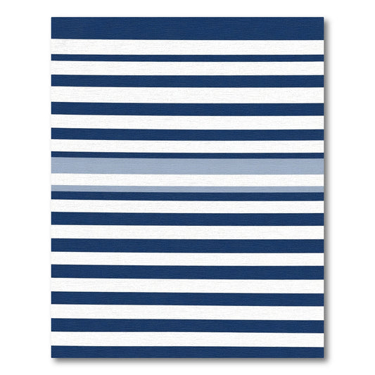 Classic Blue And White Horizontal Stripes Rug