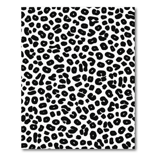 Chic Black White Leopard Spots Rug