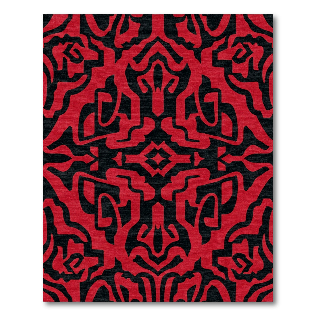 Bold Red Abstract Symmetry Rug