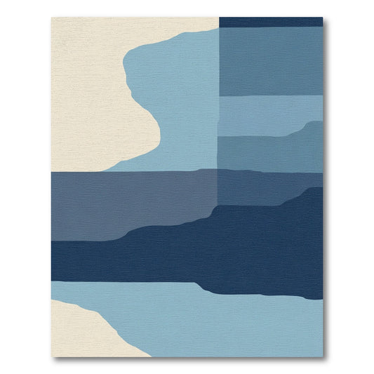Coastal Blue Layered Landscape Rug