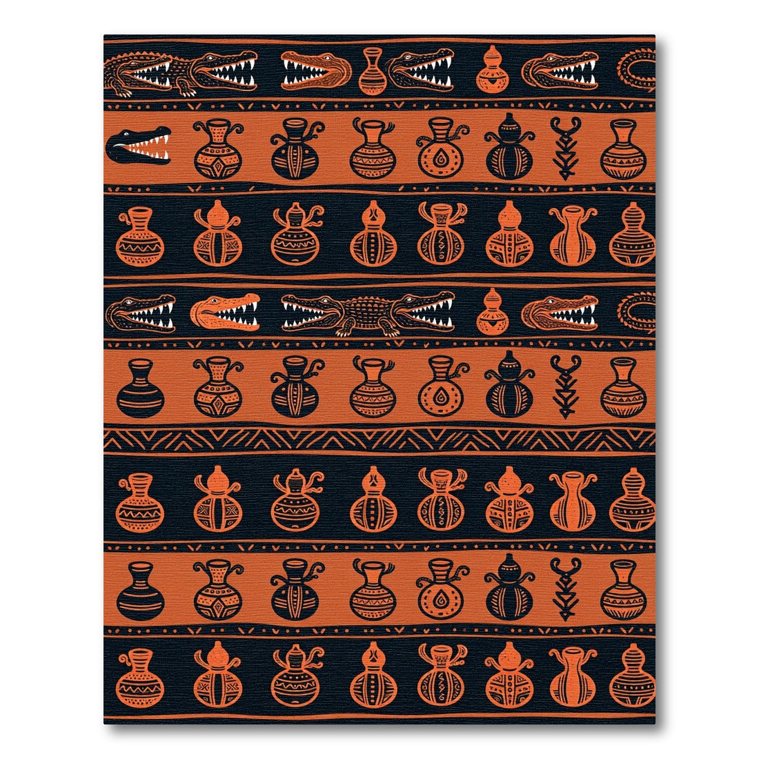 Terracotta Reptile Clay Vessel Mosaic Rug