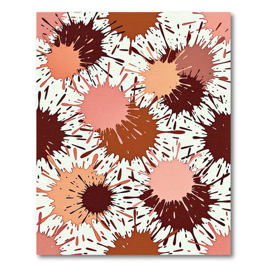 Chocolate Splash Radial Arrangement Rug