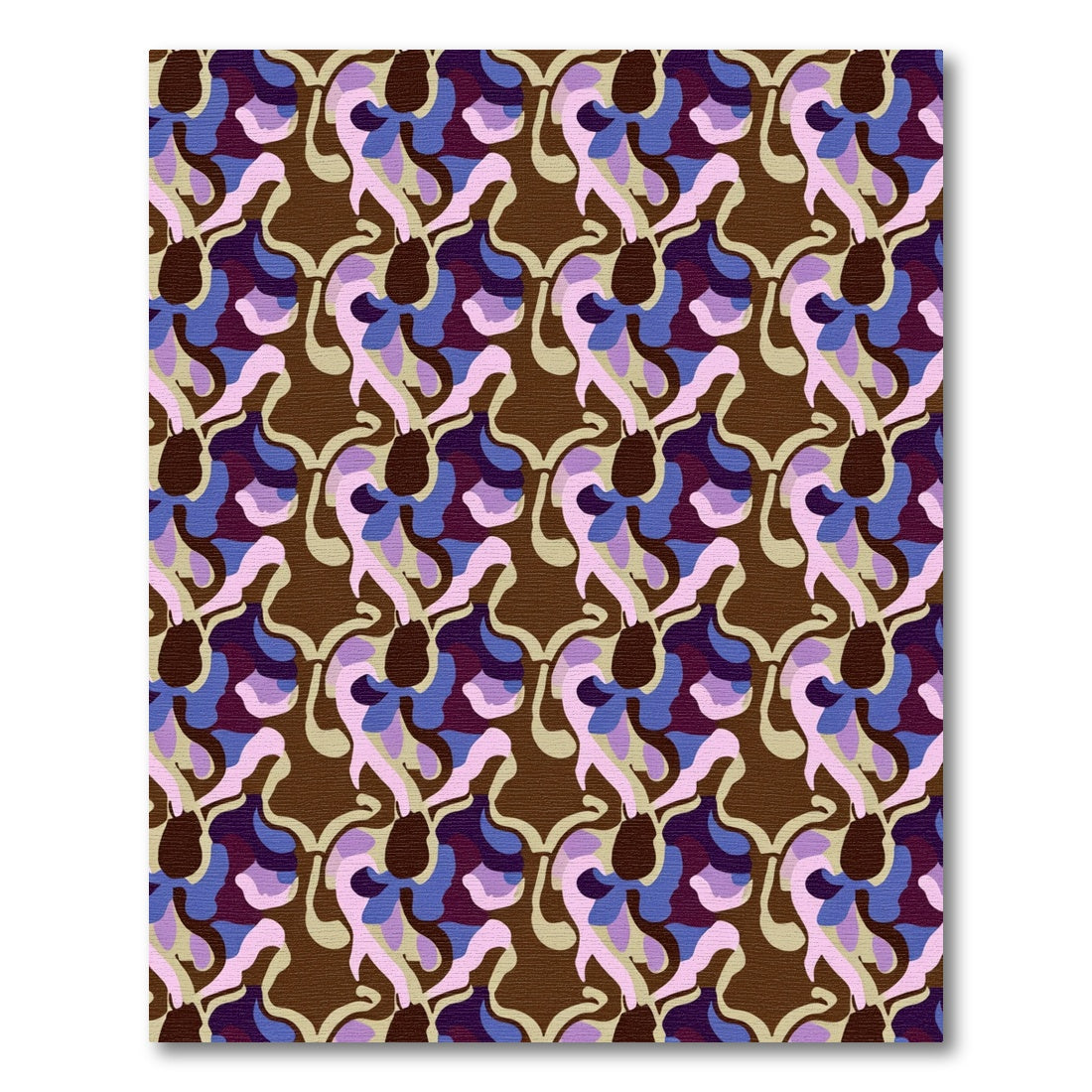 Brown Purple Pink Abstract Organic Weave Rug