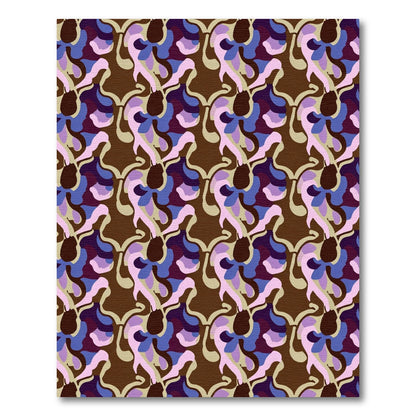 Brown Purple Pink Abstract Organic Weave Rug