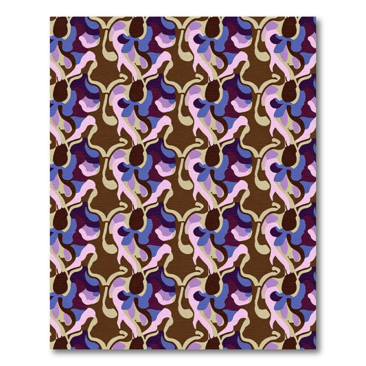 Brown Purple Pink Abstract Organic Weave Rug