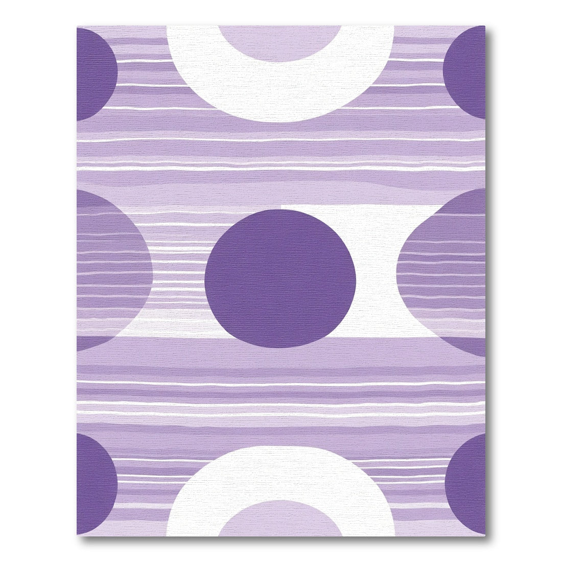 Bold Plum Circles Striped Abstract Rug