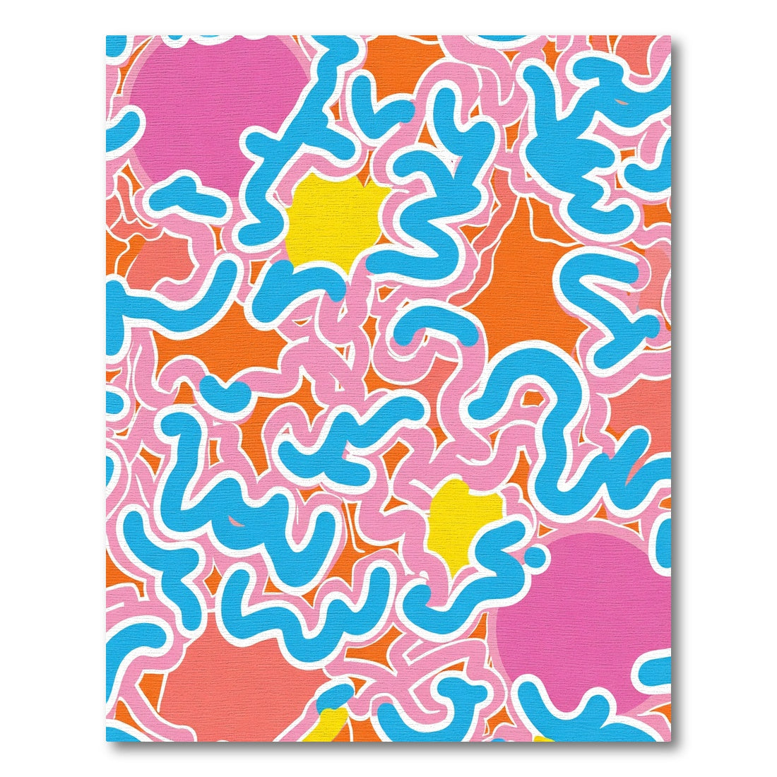 Vibrant Pink And Blue Swirl Rug
