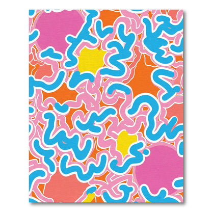 Vibrant Pink And Blue Swirl Rug