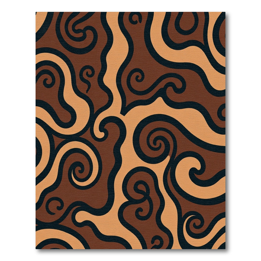 Brown Swirls Organic Waves Rug