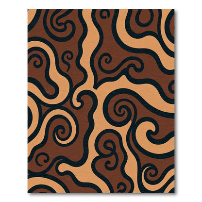 Brown Swirls Organic Waves Rug