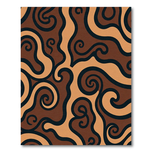 Brown Swirls Organic Waves Rug
