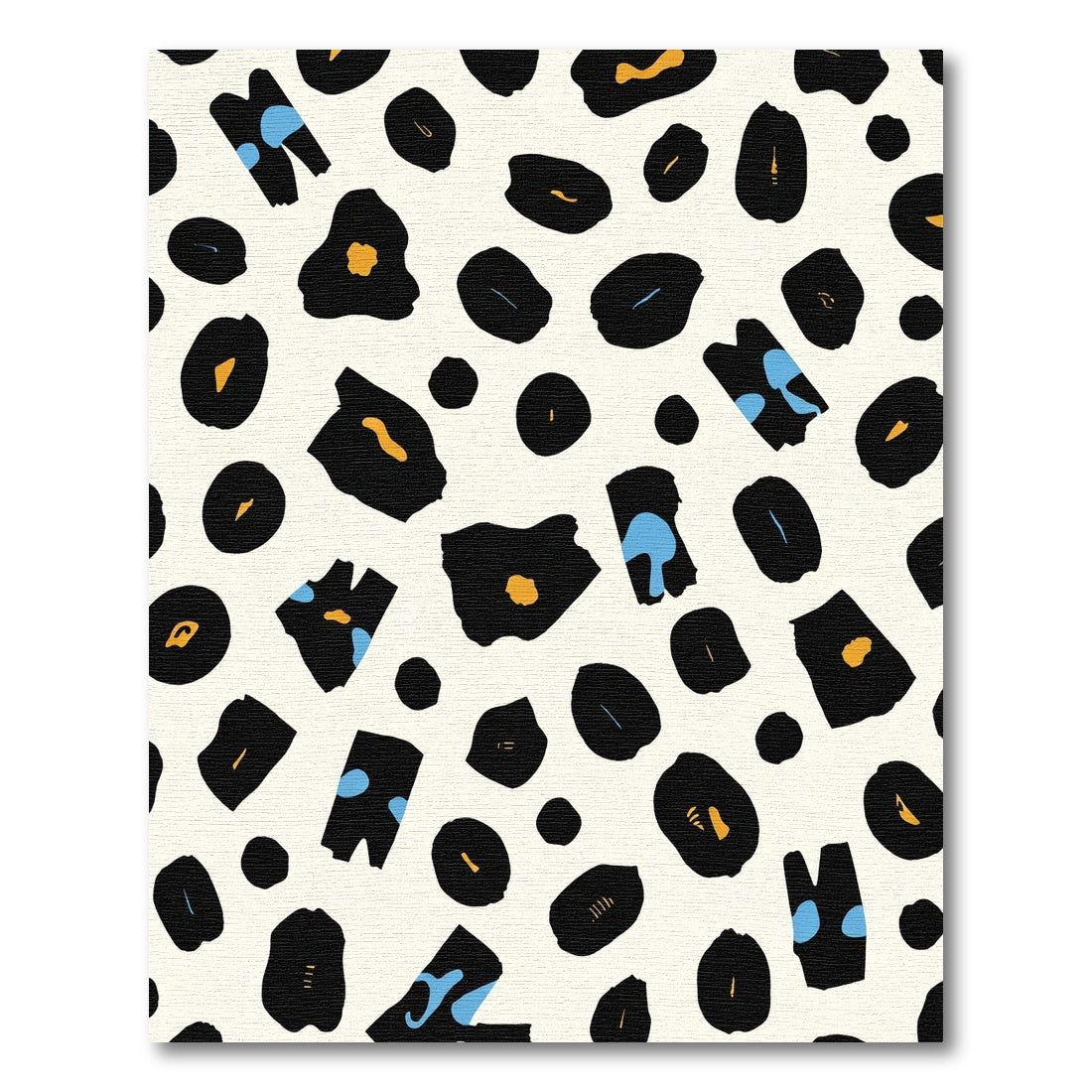Bold Black Leopard Print Cream Rug