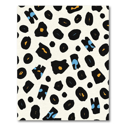 Bold Black Leopard Print Cream Rug
