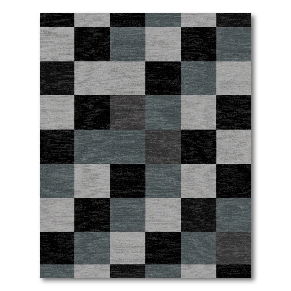 Monochrome Squares Contemporary Tiling Rug