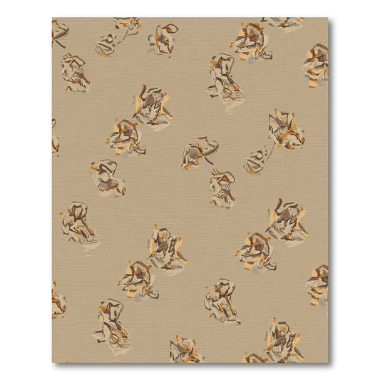 Tan Abstract Scattered Forms Rug