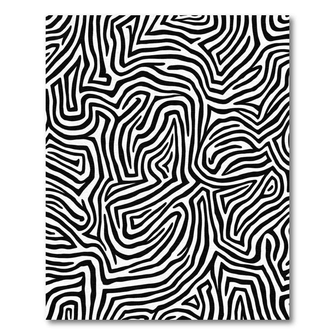 Abstract Black White Zebra Stripe Rug