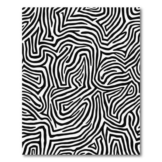 Abstract Black White Zebra Stripe Rug