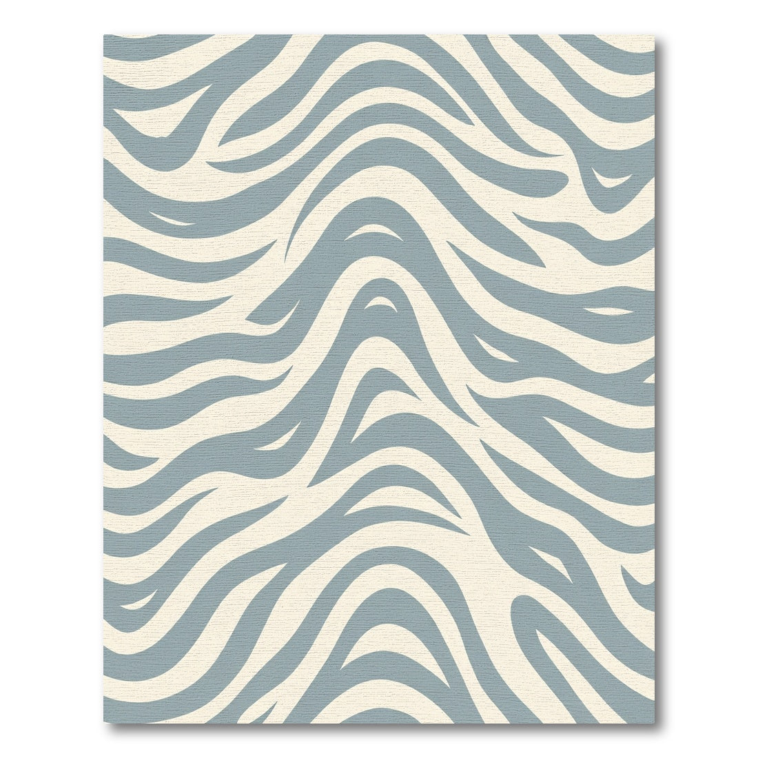 Soft Blue Cream Wavy Stripes Rug