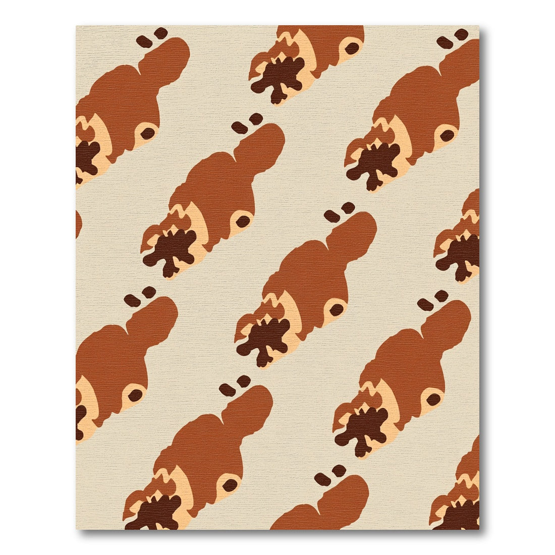 Abstract Brown Swirl Cookie Slice Rug