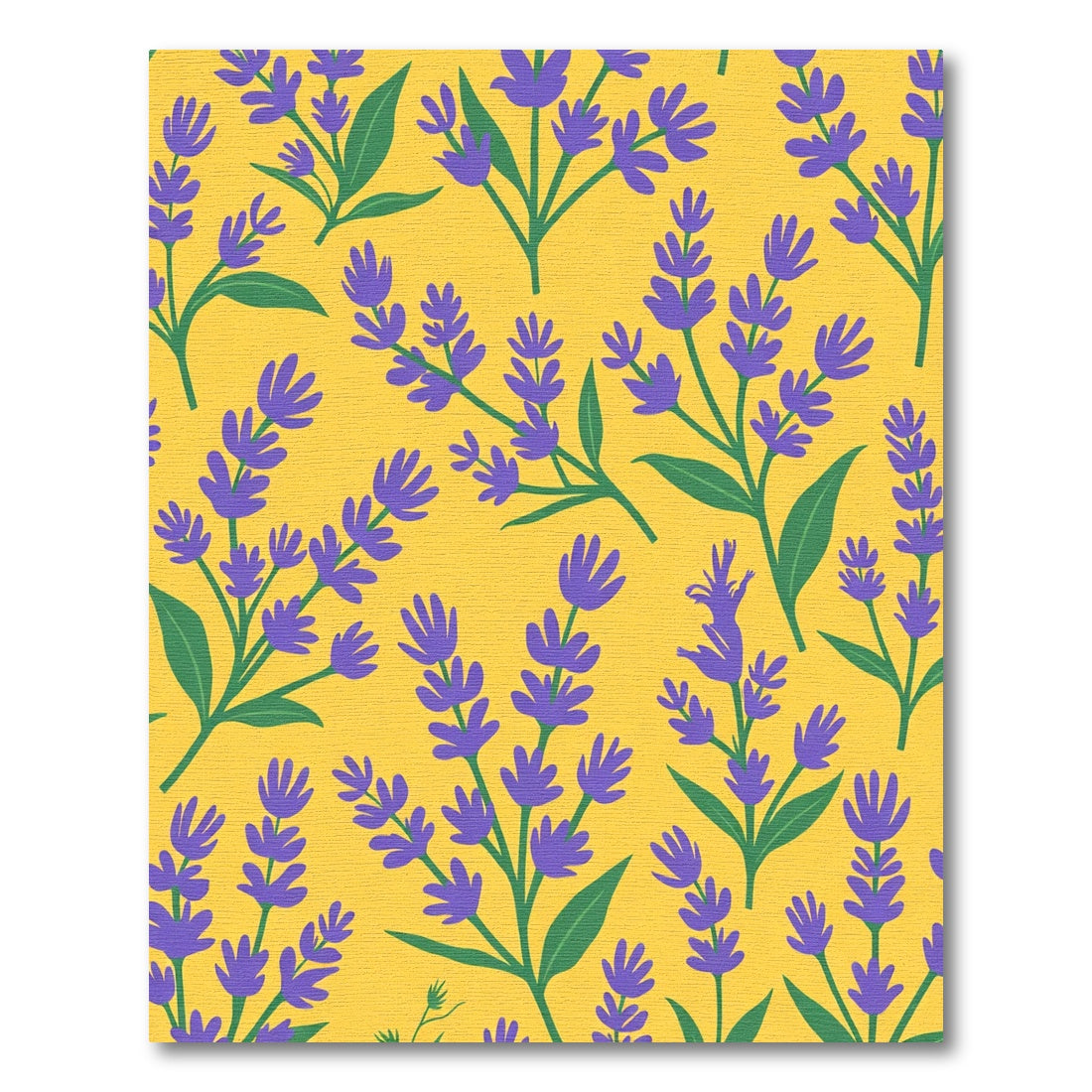 Purple Lavender Branches Yellow Background Rug