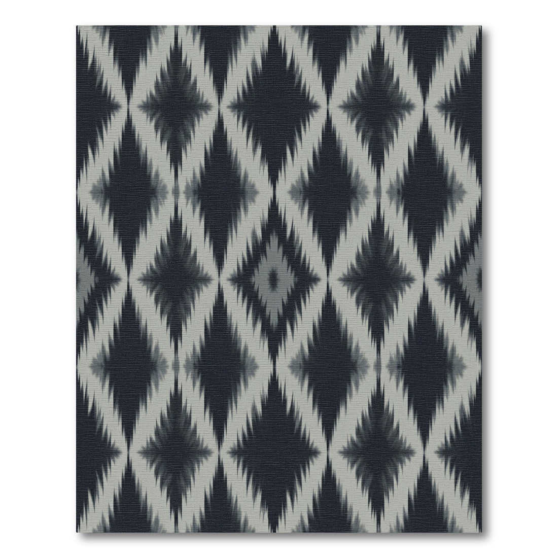 Charcoal and Silver Ikat Diamond Rug