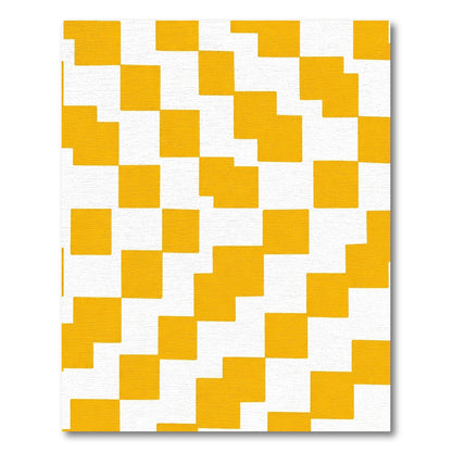 Golden Yellow L-Shape Geometric Rug