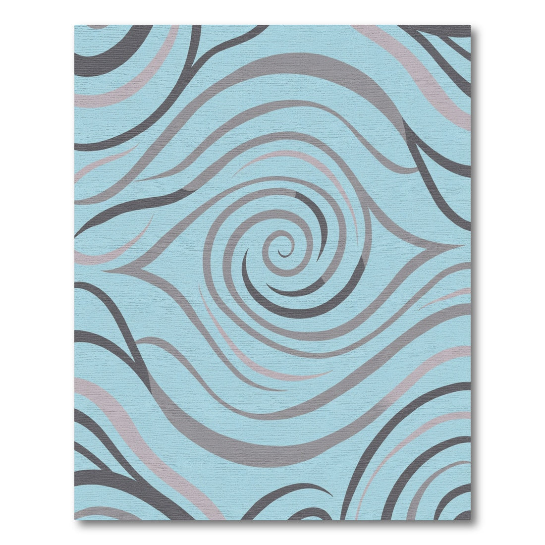 Blue Gray Swirl Wave Abstract Rug