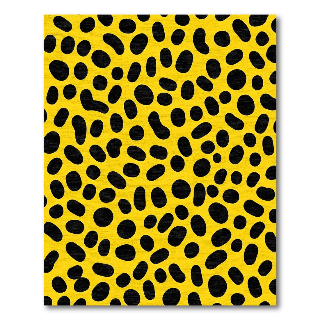 Yellow Black Spotted Oval Arrangement Rug