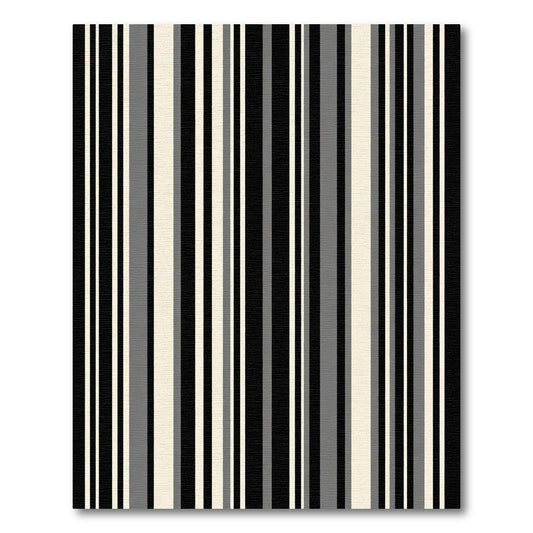 Black White Gray Vertical Stripes Rug