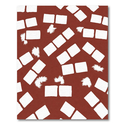 Terra Cotta Abstract Block Fur Rug