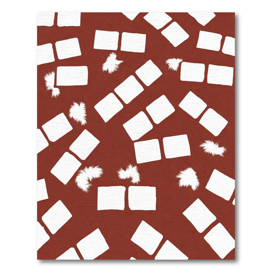 Terra Cotta Abstract Block Fur Rug