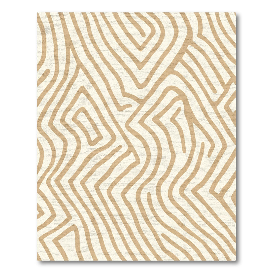 Beige Wavy Lines Abstract Rug
