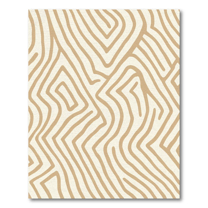 Beige Wavy Lines Abstract Rug